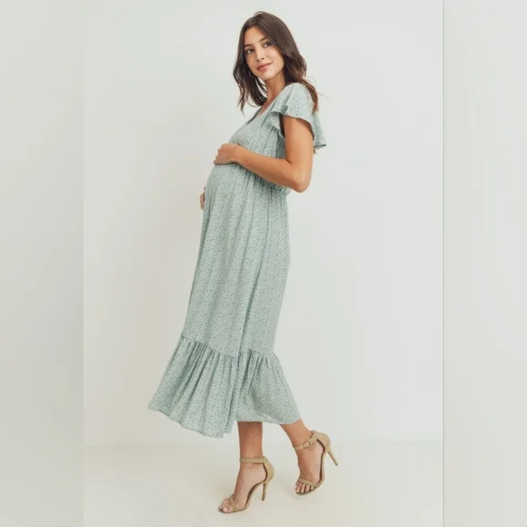 Pinkblush Green Floral Midi Dress - Picture 4 of 8